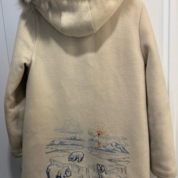 Traditional Inuit Wool and Fur Parka / Vintage / hand Embroidery - Picture 6 of 10